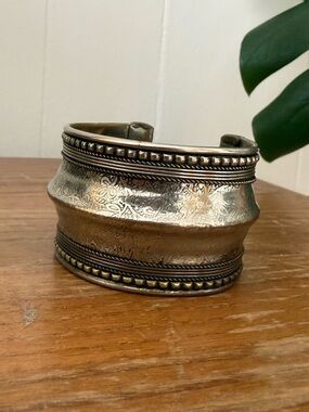 Engraved Metal Cuff Bracelet
